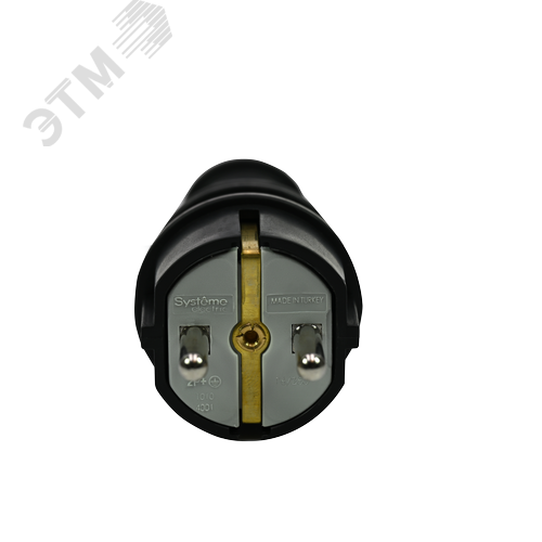 Вилка 2К+З прямая каучуковая 16А/250В IP44 Чёрная MultiSet - фото 2