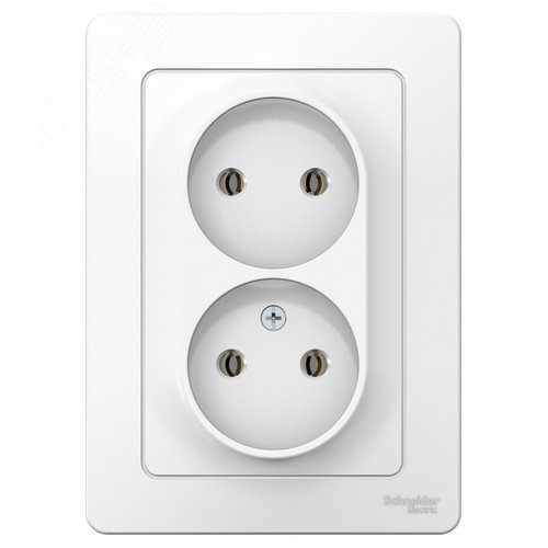 BLANCA скрытой установки розетка двойная без заземления без шторок, 16А, 250В, белый - фото 5