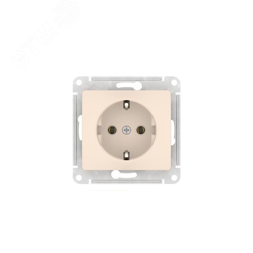 GLOSSA РОЗЕТКА с заземлением, 16А, быстрозажимные клеммы, БЕЖЕВЫЙ - фото 4
