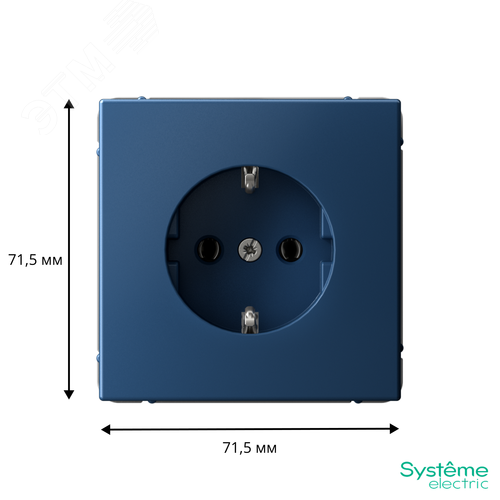 ARTGALLERY РОЗЕТКА с заземлением, 16А, механизм, быстрозажимные клеммы, аквамарин - фото 3