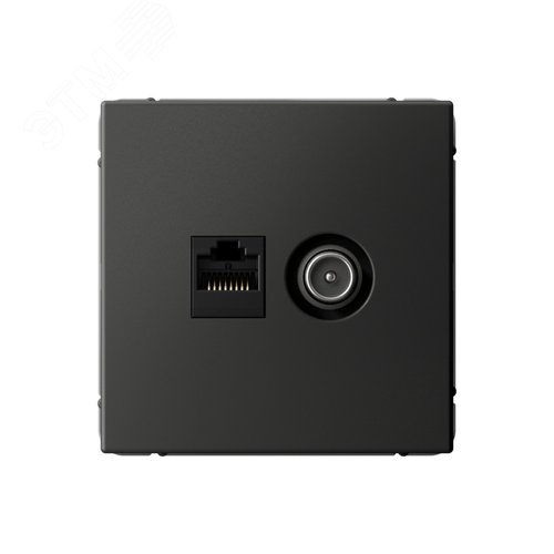 ARTGALLERY розетка двойная ТВ + компьютерная RJ45, кат. 5Е, базальт - фото 1