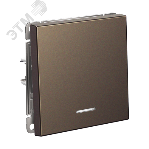 ARTGALLERY 1-клавишный ВЫКЛЮЧАТЕЛЬ КНОПОЧНЫЙ с подсв., 10А, механизм, МОККО - фото 2