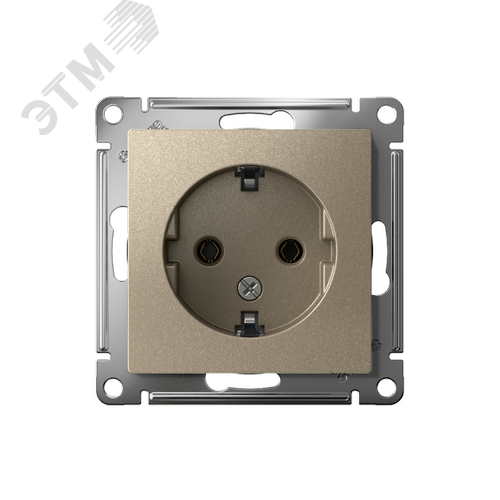 Розетка ATLASDESIGN с заземлением 16А механизм шампань - фото 2