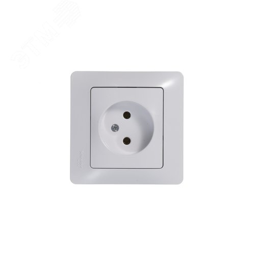 GLOSSA Розетка без заземления в рамку белая - фото 10