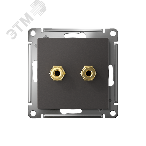 ATLASDESIGN АУДИОРОЗЕТКА двойная, БАЗАЛЬТ - фото 2