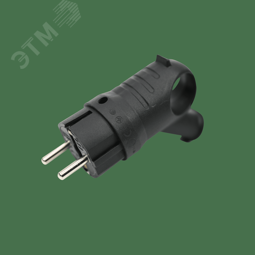 Вилка 2К+З угловая каучуковая 16А/250В IP44 Чёрная MultiSet - фото 3