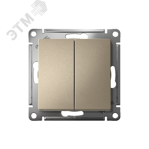 ATLASDESIGN 2-клавишный ВЫКЛЮЧАТЕЛЬ с самовозвратом, сх.2, 10А, механизм, ШАМПАНЬ - фото 2