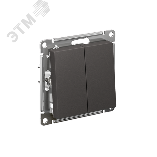 Изображение товара ATLASDESIGN 2-клавишный ПЕРЕКЛЮЧАТЕЛЬ, сх.6/2, 10АХ, механизм, БАЗАЛЬТ (шт)