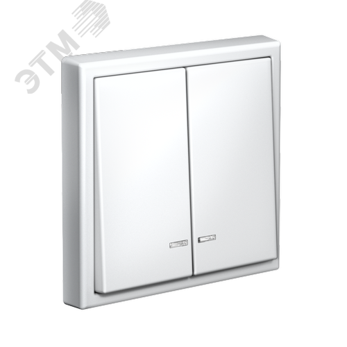 ARTGALLERY 2-клавишный выключатель с подсветкой, сх.5а, 10АХ, механизм, белый - фото 4