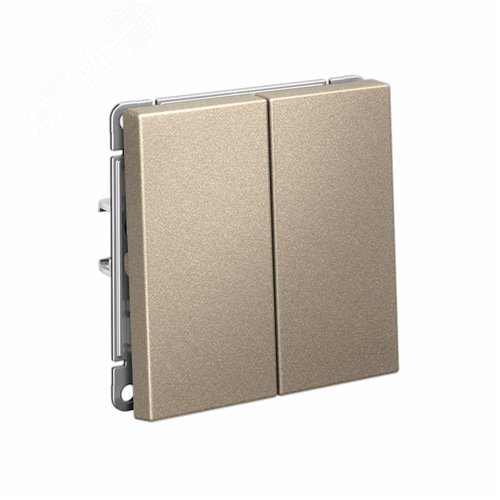 ARTGALLERY 2-клавишный ПЕРЕКЛЮЧАТЕЛЬ, 10АХ, механизм, быстрозажимные клеммы, ШАМПАНЬ - фото 4