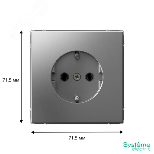 ARTGALLERY РОЗЕТКА с заземлением, 16А, механизм, быстрозажимные клеммы, сталь - фото 3