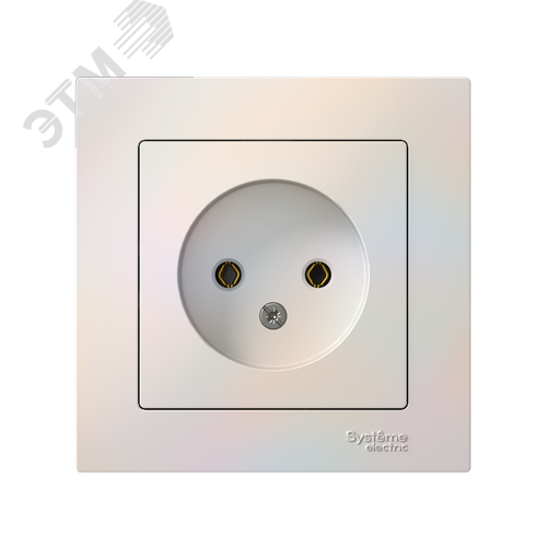 Розетка ATLASDESIGN без заземления 16А в сборе жемчуг - фото 2