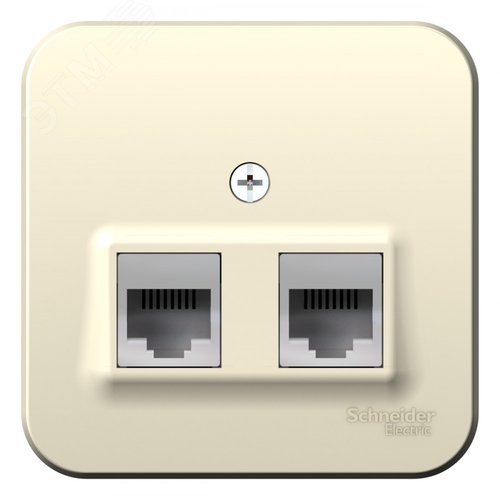Розетка BLANCA наружная двойная компьютерная RJ45+телефонная RJ11, кат.5e, с изолирующей пластиной, молочный - фото 3