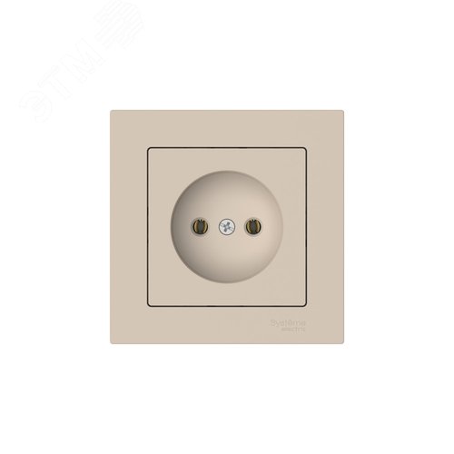 ATLASDESIGN РОЗЕТКА без заземления, 16А, в сборе, быстрозажимные клеммы, ПЕСОЧНЫЙ - фото 4