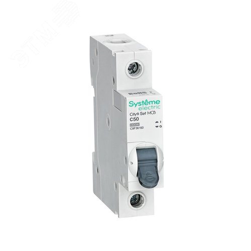 Выключатель автоматический однополюсный (АВ) С 50А 1P 6kA 230В City9 Set - фото 1