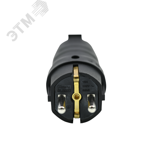 Вилка 2К+З угловая каучуковая 16А/250В IP44 Чёрная MultiSet - фото 2