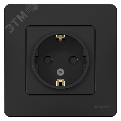 Изображение товара BLANCA скрытой установки розетка с заземлением со шторками, 16А, 250В, антрацит (шт)