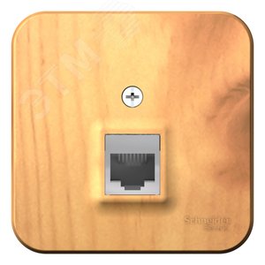 Розетка BLANCA наружная телефонная RJ11, с изолирующей пластиной, ясень - фото 4