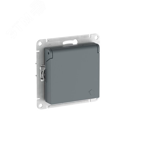 ATLASDESIGN РОЗЕТКА с заземл. со шторк. с крышкой,16А,IP20,мех., быстрозажимные клеммы, ГРИФЕЛЬ - фото 1