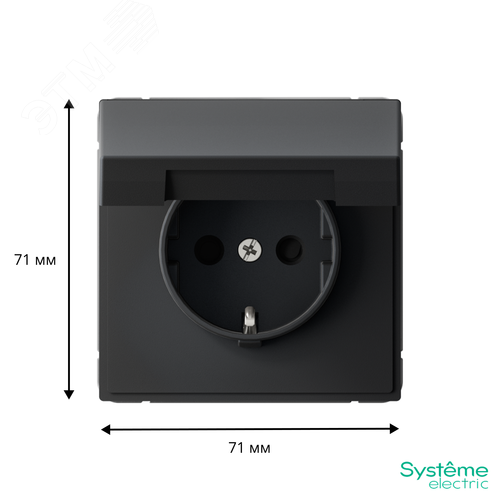 ARTGALLERY РОЗЕТКА с заземл. со шторк. с крышк., 16А, IP20,  механизм, быстрозажимные клеммы, карбон - фото 3