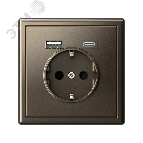 ARTGALLERY розетка 16А с 2 USB A+C, 5В/2,4А/3,0А, 2х5В/1,5А, механизм, мокко - фото 5