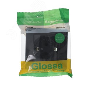 GLOSSA Розетка с заземлением со шторками с крышкой IP44 антрацит в сборе GSL000748 Systeme Electric - 4