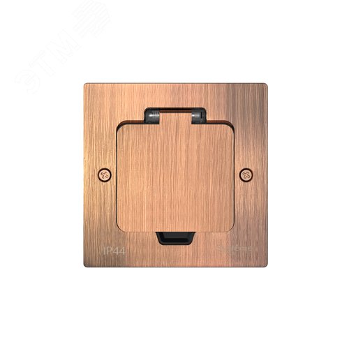 Лючок MultiDeS на 2 модуля IP44 с монтажной коробкой для стены фальшпола стола МЕДЬ тип MDK20 - фото 2