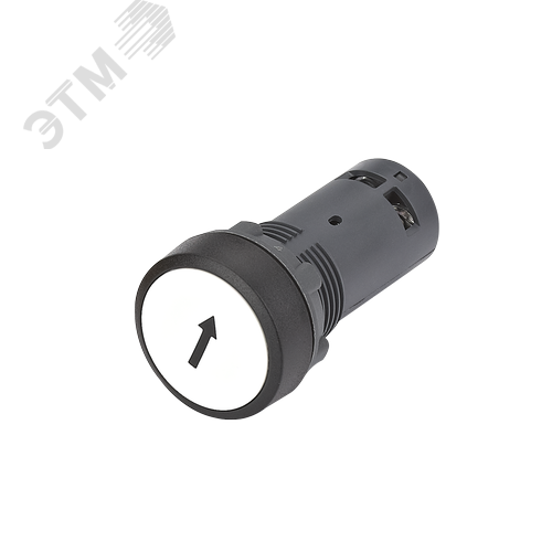 Изображение товара Кнопка моноблочная 22мм белая с возвратом, с маркировкой Стрелка вверх пластик, 1НО, IP65 SB7 (шт)