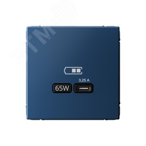 ARTGALLERY USB розетка тип-С 65Вт высокоскор.заряд. QC, PD, механизм, аквамарин GAL001127 Systeme Electric