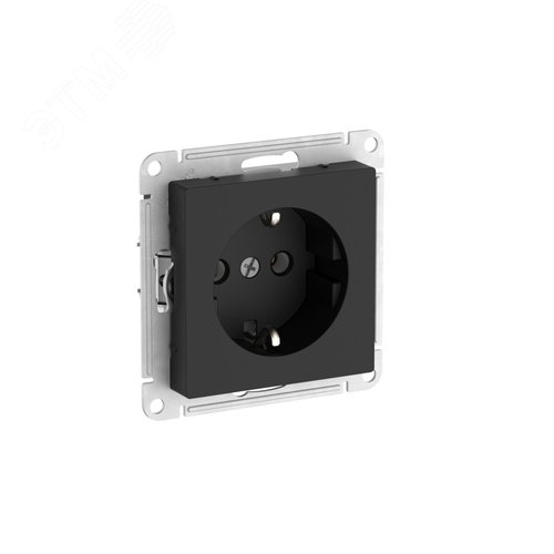 ATLASDESIGN РОЗЕТКА с заземлением, 16А, быстрозажимные клеммы, КАРБОН - фото 1