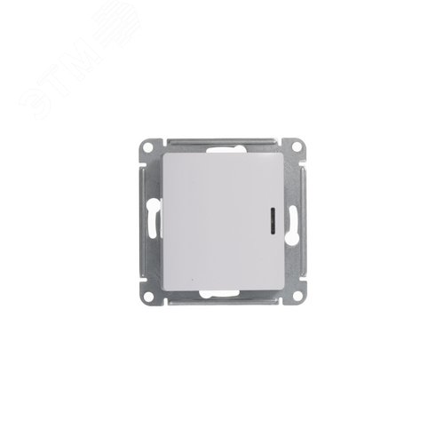 GLOSSA Переключатель одноклавишный с подсветкой в рамку белый схема 6а - фото 1