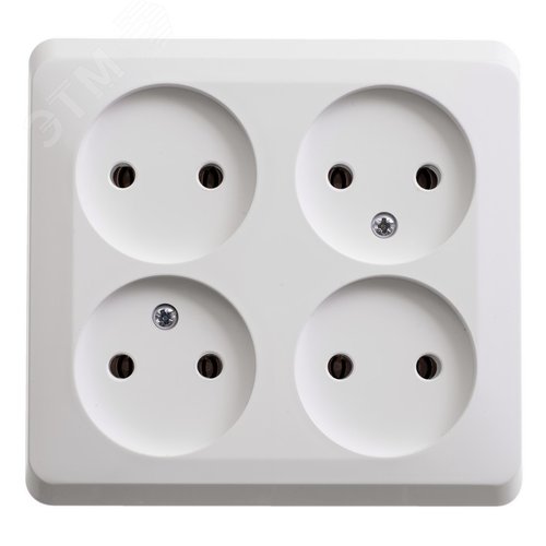 ЭТЮД Розетка четырехместная наружная без заземления без шторок 16А 250B белая - фото 5