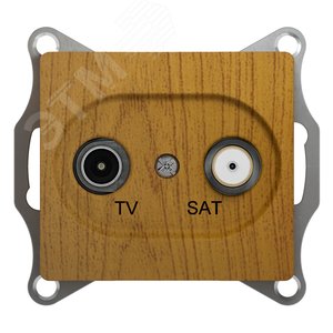 GLOSSA Розетка TV-SAT одиночная 1DB дуб в рамку
