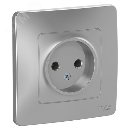 BLANCA скрытой установки розетка без заземления без шторок 16А, 250В, алюминий - фото 1