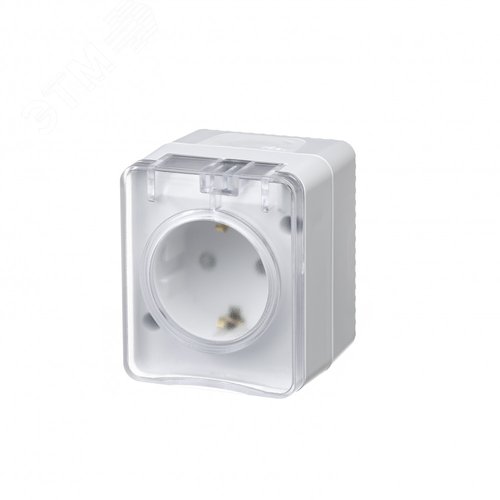 AtlasDesign Profi54 розетка с заземлением со шторками IP54 16А 250B, БЕЛЫЙ, Россия - фото 1