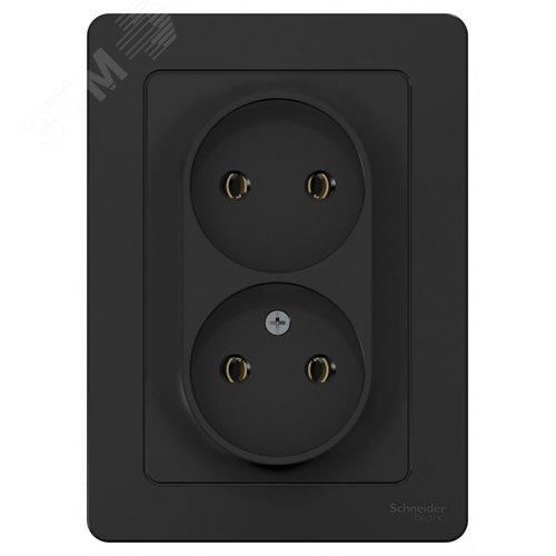 BLANCA скрытой установки розетка двойная без заземления без шторок, 16А, 250В, антрацит - фото 5