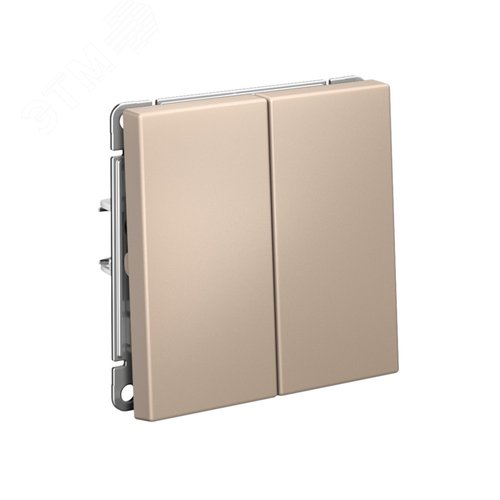 ARTGALLERY 2-клавишный ВЫКЛЮЧАТЕЛЬ, 10АХ, механизм, быстрозажимные клеммы, ПЕСОЧНЫЙ - фото 2