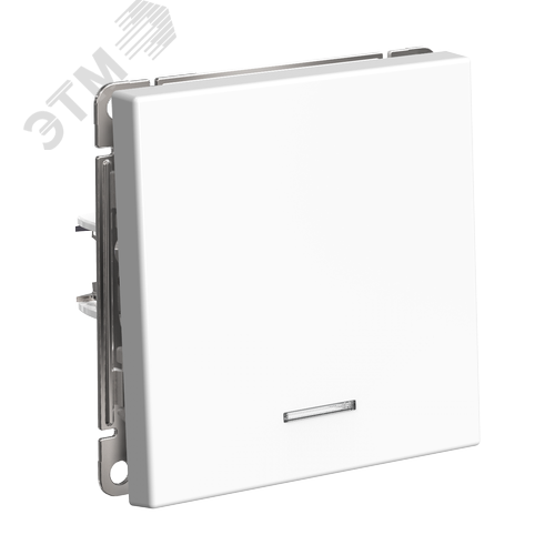 ARTGALLERY 1-клавишный ВЫКЛЮЧАТЕЛЬ КНОПОЧНЫЙ с подсв., 10А, механизм, БЕЛЫЙ - фото 2