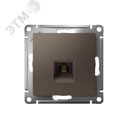 Розетка ATLASDESIGN телефонная RJ11 механизм мокко - фото 2