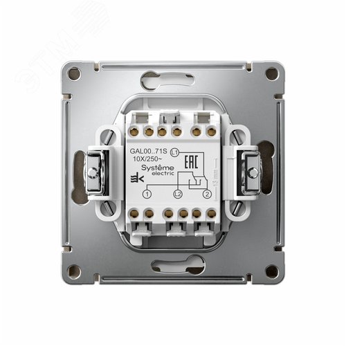 ARTGALLERY Перекрестный ПЕРЕКЛЮЧАТЕЛЬ, 10АХ, механизм, быстрозажимные клеммы, ШАМПАНЬ - фото 2