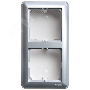 Изображение товара W59 коробка подъемная для наружного монтажа с рамкой 2-местная, матовый хром (шт)