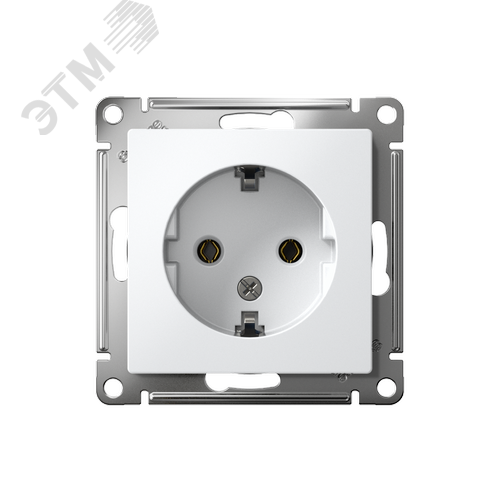 Розетка ATLASDESIGN с заземлением 16А механизм белый - фото 2