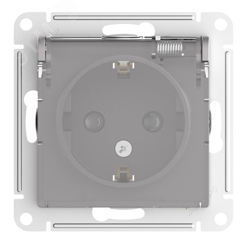 ATLASDESIGN AQUA РОЗЕТКА с заз. со шт. с прозрач. крышк, 16А,IP44, мех,АЛЮМИНИЙ - фото 3