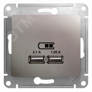GLOSSA USB розетка платина 5B/2100mA