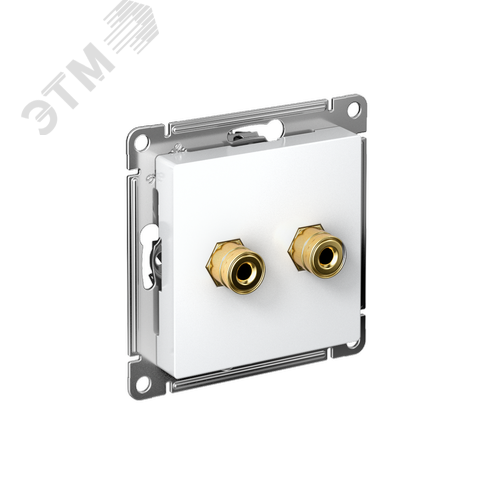 Аудиорозетка ATLASDESIGN двухместная белый - фото 1