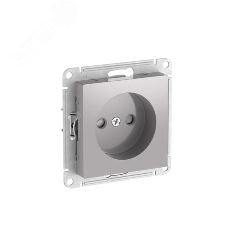 ATLASDESIGN РОЗЕТКА без заземления со шторками, 16А, быстрозажимные клеммы, АЛЮМИНИЙ - фото 1