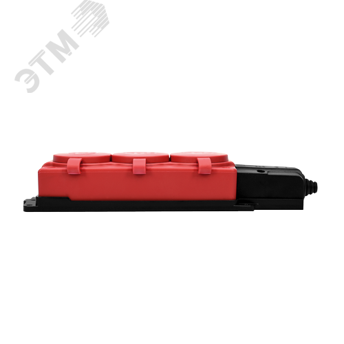 MultiSet Колодка 3х розетка 2К+З каучуковая 16А/250В IP44 Красная - фото 6