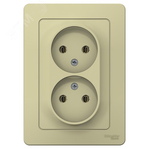 BLANCA С/У РОЗЕТКА двойная без заземления без шторок, 16А, 250В, БЕЖЕВЫЙ - фото 3