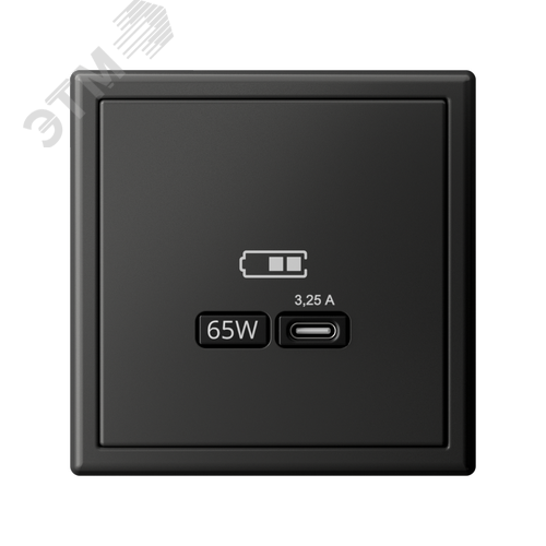 ARTGALLERY USB розетка тип-С 65Вт высокоскор.заряд. QC, PD, механизм, базальт - фото 5
