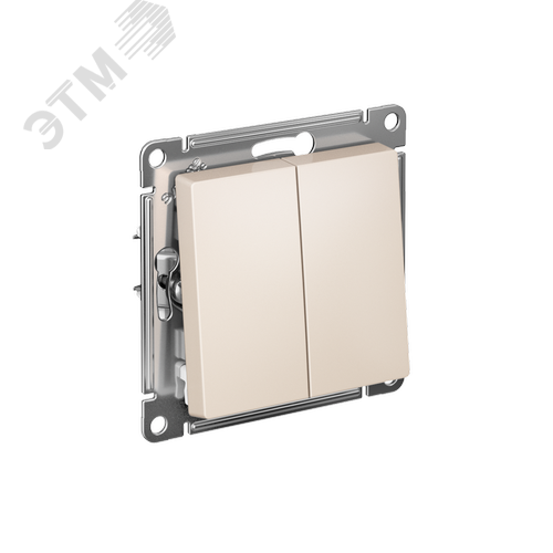 Изображение товара ATLASDESIGN 2-клавишный переключатель, перекрестный, 2 x сх. 7, 10АХ, механизм, БЕЖЕВЫЙ (шт)